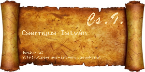 Csernyus István névjegykártya